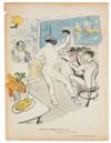 HENRI DE TOULOUSE-LAUTREC (1864-1901). [LE RIRE.] Two plates. Circa 1897. Each approximately 11x8 inches, 30x22 cm.